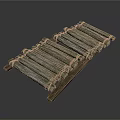Handmade Rustic Wooden Tray With Sticks Bound By Rope For Daily Household Use