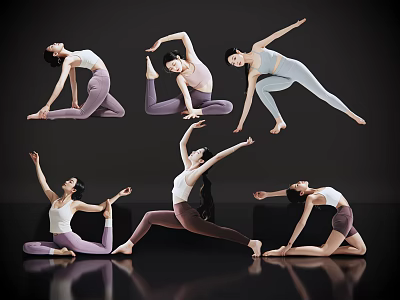 2D Modern Sports People Yoga Beauty Yoga Sports Yoga Characters Sports Characters Fashion Sportswear 3d model