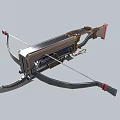 Tactical Crossbow Featuring Metal Frame Black Bowstring Red Accents And Mechanical Design