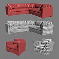 Outdoor Wicker Sofa Set Featuring Coffee Table Yellow Vases And Striped Rug In Cactus Background