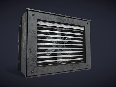 Industrial Equipment Metal Casing with Grille Design and Internal Fan Structure for Ventilation 3d model
