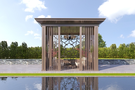 New Chinese Style Pavilion Landscape Pavilion 3d model