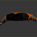 Character's Bionic Mechanical Glove For Human Creature With Black And Orange Joints