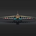 Camouflage Fighter Jet With Number 27 And Missiles