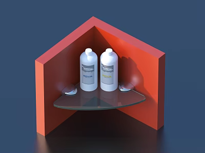 Perfumer bottle skin care products glass rack sketch 3d model