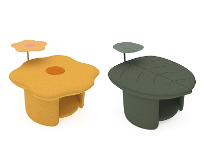 Modern Lovable Style Woolen Cloth Sofa Stool with Corner One-piece Design Flower Stool Leaf Stool Plant Style 3d model