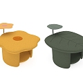 Modern Lovable Style Woolen Cloth Sofa Stool with Corner One-piece Design Flower Stool Leaf Stool Plant Style 3d model