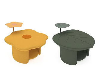 Modern Lovable Style Woolen Cloth Sofa Stool with Corner One-piece Design Flower Stool Leaf Stool Plant Style 3d model