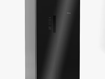 Sleek Haier Black Double Door Refrigerator Modern Kitchen Appliance with Stylish Design 3d model