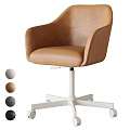Modern Fabric Office Chair With Swivel Function And Multiple Color Options 3d model