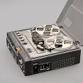 Vintage Audio Tape Recorder With Open Transparent Cover Tape Reels Control Buttons