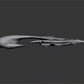 Cosmic Aerospace Mechanical Structure Model With Detailed Gray Alien Texture Design