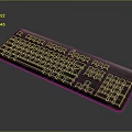 Sleek Black Computer Keyboard with Numeric Keypad and Modern Design 3d model