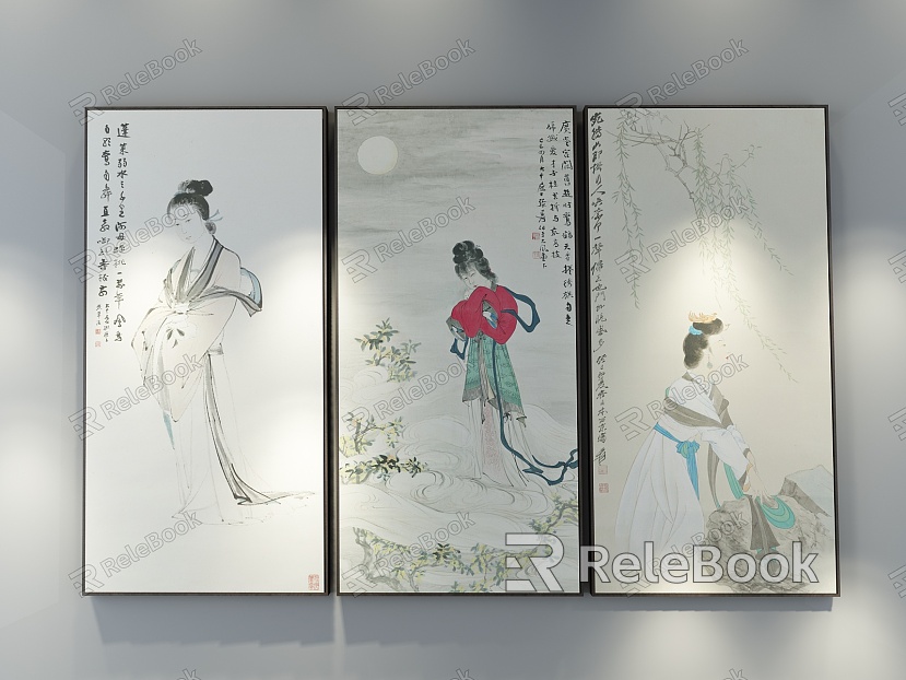 Chinese figure painting decorative painting model