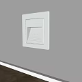 Modern Square White Light Fixture With Blinds Illuminating Wall And Floor 3d model