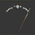 Futuristic Game And Movie Character In Blue White Armor With Mechanical Design And Outstretched Arms