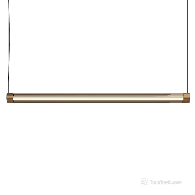 Modern Linear Pendant Light With Brushed Brass Frame And Sleek Design 3d model