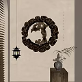Chinese Style Circular Hollowed Wooden Carving Wall Decor With Intricate Patterns