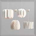Stylish Modern Chandelier Designs With Unique Folded Patterns And White Finish 3d model