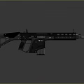 Modern Black Tactical Rifle With Rail System And Detachable Magazine