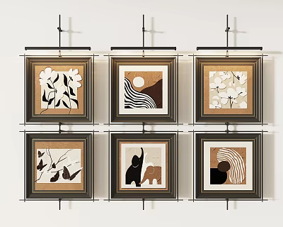 Modern Wall Mounted Decorative Artworks With Various Floral Abstract And Animal Patterns 3d model