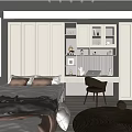 Modern Tatami Bedroom Design With Built in Storage Desks Decorative Items And Wooden Floors