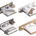 Modern Double Bed Designs With Headboard Nightstand Bedding And Decor 3d model