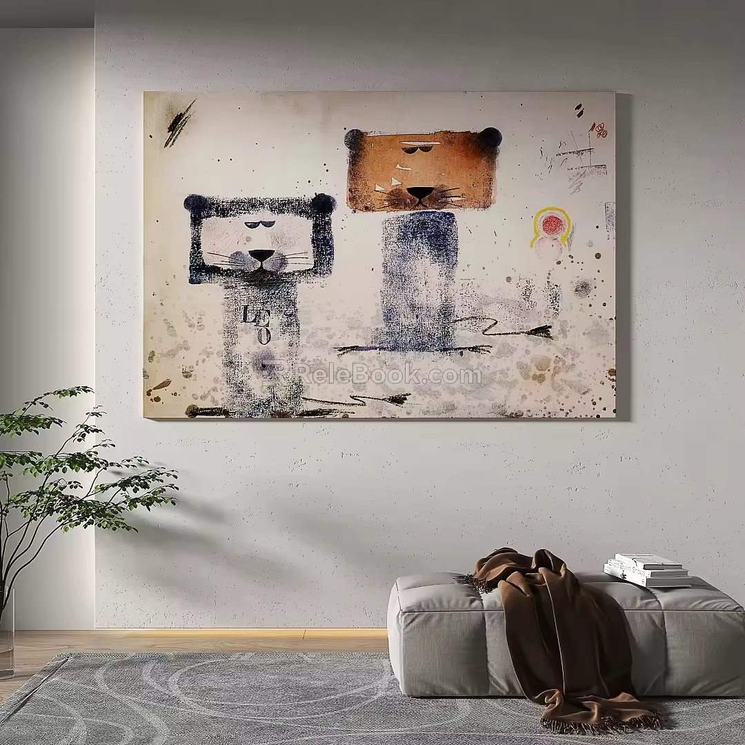 Simple abstract decorative painting 3d model