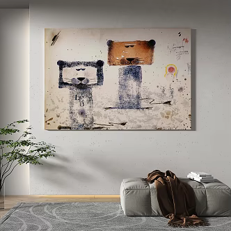 Simple abstract decorative painting 3d model