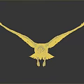 Blue Eagle With Spread Wings 3D Artistic Model On Gray Background Showing Reflection