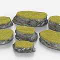 Stone Rock Moss Stone 3d model