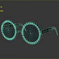 Sparkling Jewelry Embellished Glasses With Black Frame And Round Crystals In Circular Arrangement