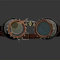 Vintage Copper Goggles With Leather Strap And Retro Round Glass Lenses