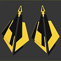 Chic Geometric Earrings With Yellow Black Acrylic Fashion Accessory Modern Design