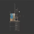 Construction Scaffolding Structure With Platforms Ladders And Metal Supports 3d model