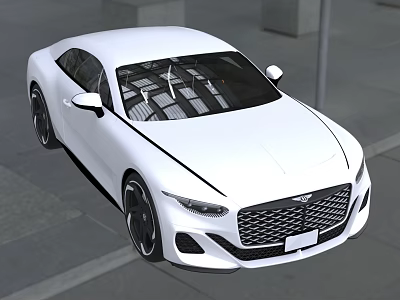 White Modern Sports Car With Sleek Lines Black Wheels And Unique Grille Design 3d model