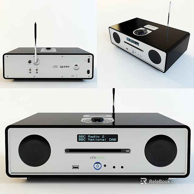 Modern Audio Speaker With Digital Display USB Port And FM Radio Function 3d model