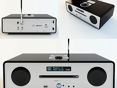 Modern Audio Speaker With Digital Display USB Port And FM Radio Function 3d model