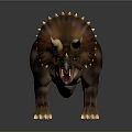 Realistic Triceratops Dinosaur Figure With Large Horns Spiked Frill And Open Mouth