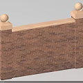 Traditional Style Building Exterior Wall With Brown Brick Columns And Round Finials