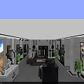 Modern Clothing Store Interior With Display Racks Sofas Green Plants And Lighting