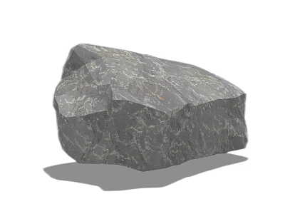 Natural Gray Stone With Rough Texture Combined With Wood For Interior Decoration 3d model