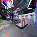 Modern Hi Tech Amusement Park Featuring Interactive Games Colorful Lights And Fun Facilities