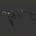 Modern Black Tactical Military Weapon with Rail System Ergonomic Grip and Accessories