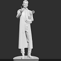 Game And Movie Character In Suit With Bow Tie Holding Trophy On Dark Background