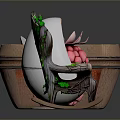 Stylish Decorative Furniture Chair Featuring Green Ornaments And Unique Decor Objects