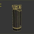 Black Cylindrical Military Weapon With Fuse And Tactical Surface Texture
