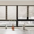 modern floor-to-ceiling windows balcony louver floor-to-ceiling windows 3d model