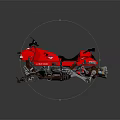 Red Snowmobile With Black Seat Digital Dashboard And Track System For Winter Riding