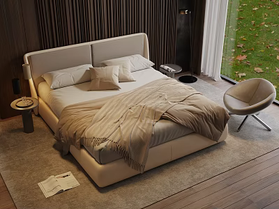 Modern Double Bed Fabric Double Bed